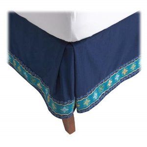 new Tommy Hilfiger DHARMA 100% Cotton Navy Blue FULL Bedskirt - Vintage Preppy